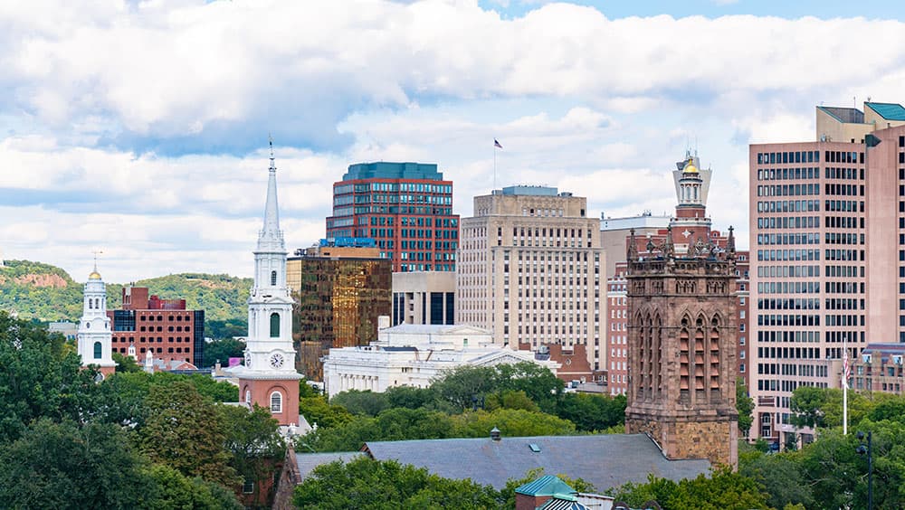 Connecticut city skyline