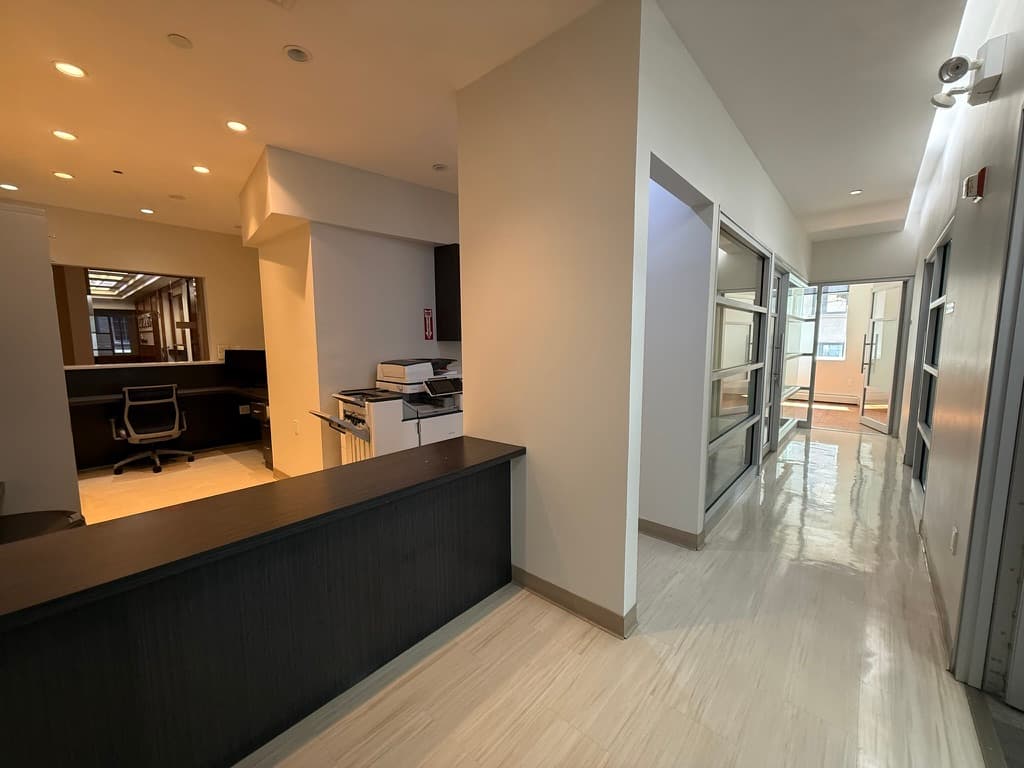 Hallway connecting exam rooms